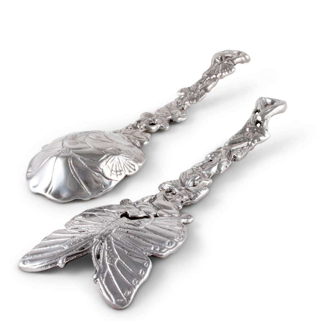 Butterfly Salad Serving Set in Sculptural Metal