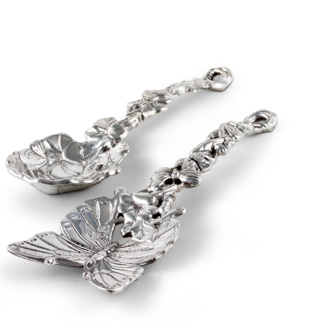 Butterfly Salad Serving Set in Sculptural Metal