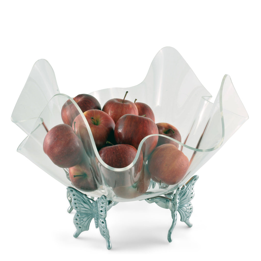 Butterfly Stand Acrylic Bowl 14 Inch