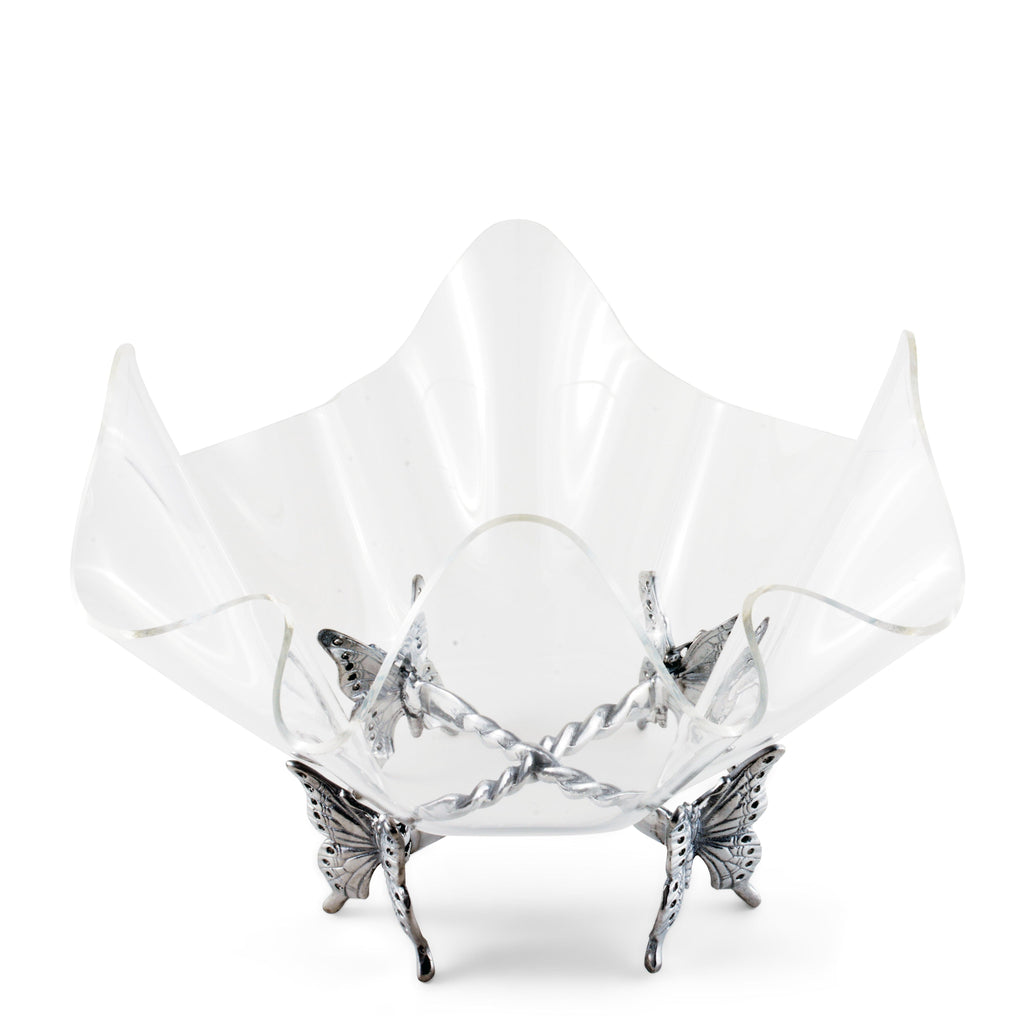 Butterfly Stand Acrylic Bowl 14 Inch
