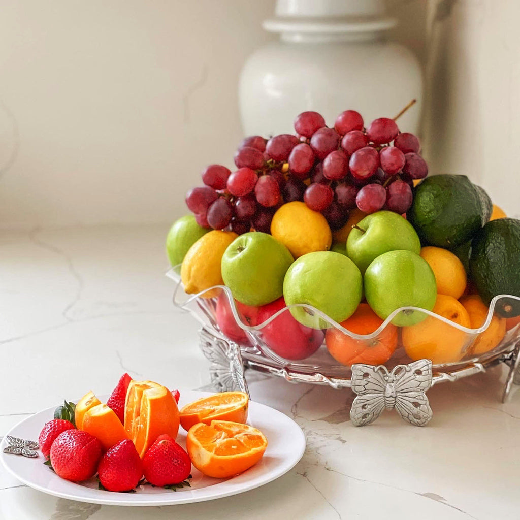 Butterfly Stand Acrylic Bowl 16 Inch