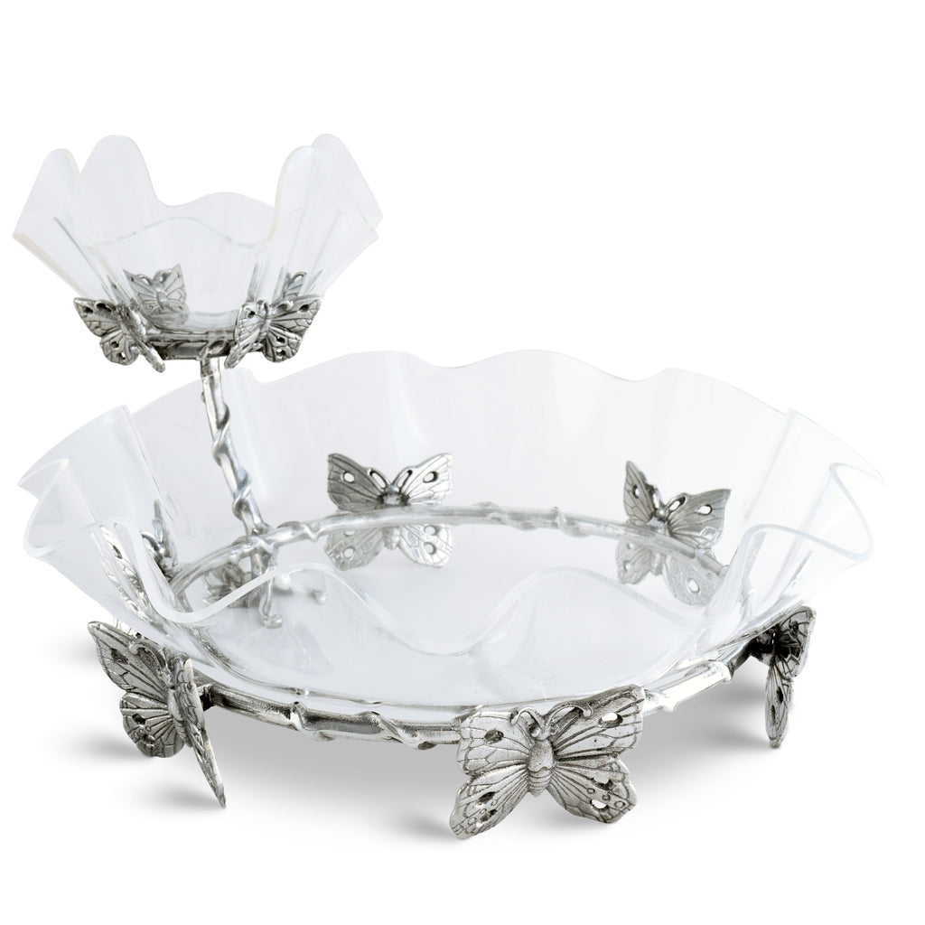Butterfly Stand Acrylic Bowl 16 Inch