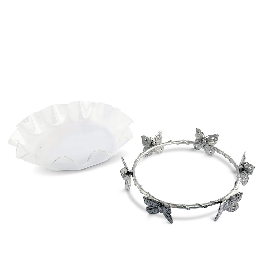 Butterfly Stand Acrylic Bowl 16 Inch