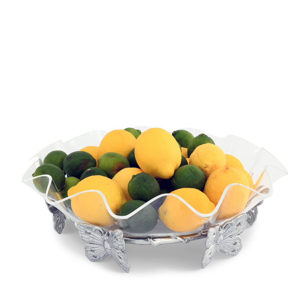 Butterfly Stand Acrylic Bowl 16 Inch