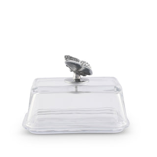 Glass Butterfly Butter Dish