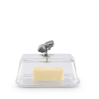 Glass Butterfly Butter Dish