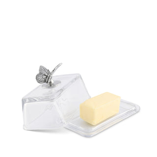 Glass Butterfly Butter Dish