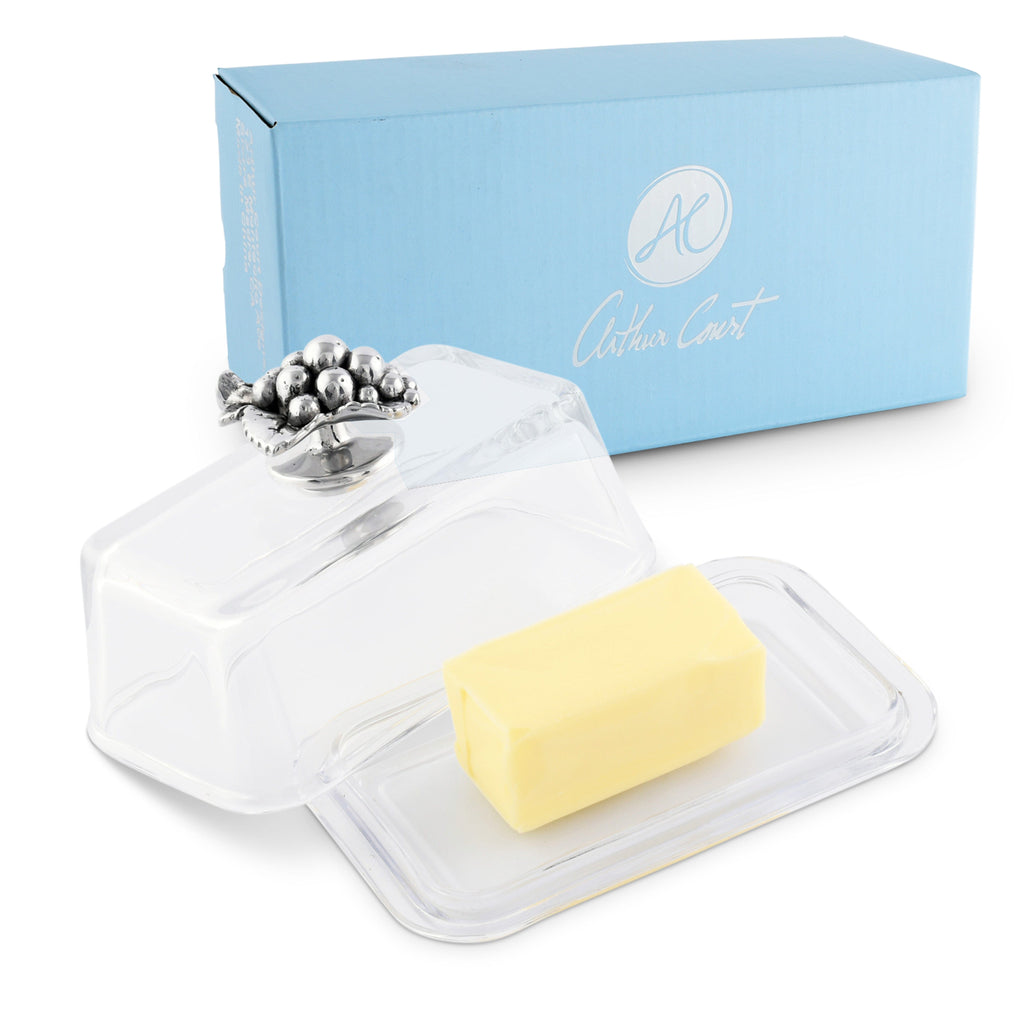 Grape Glass Butter Dish | Elegant Tabletop Accent