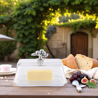 Grape Glass Butter Dish | Elegant Tabletop Accent