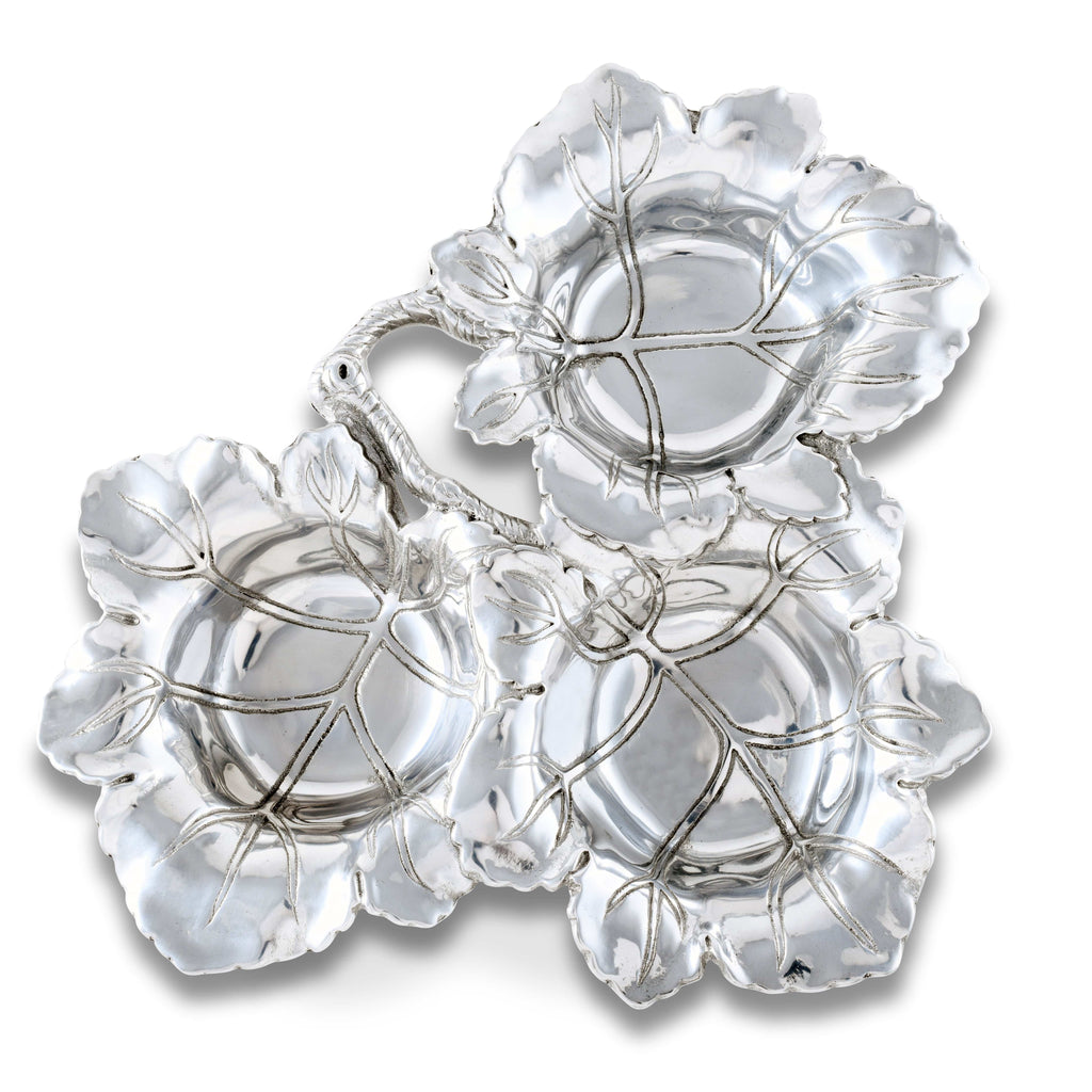 Grape Triple Bowl Appetizer Server | Elegant Table Décor Accent