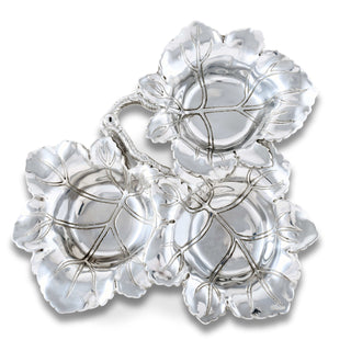 Grape Triple Bowl Appetizer Server | Elegant Table Décor Accent