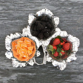 Grape Triple Bowl Appetizer Server | Elegant Table Décor Accent