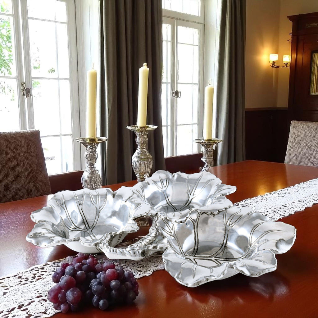 Grape Triple Bowl Appetizer Server | Elegant Table Décor Accent