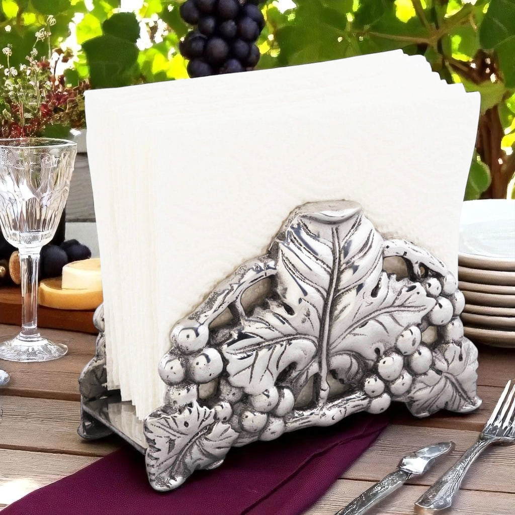 Grape 6-Inch Napkin Holder | Elegant Table Décor Accent