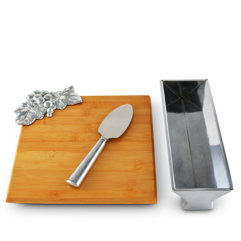 Grape Bamboo Cheese Set | Elegant Table Décor & Entertaining Accent