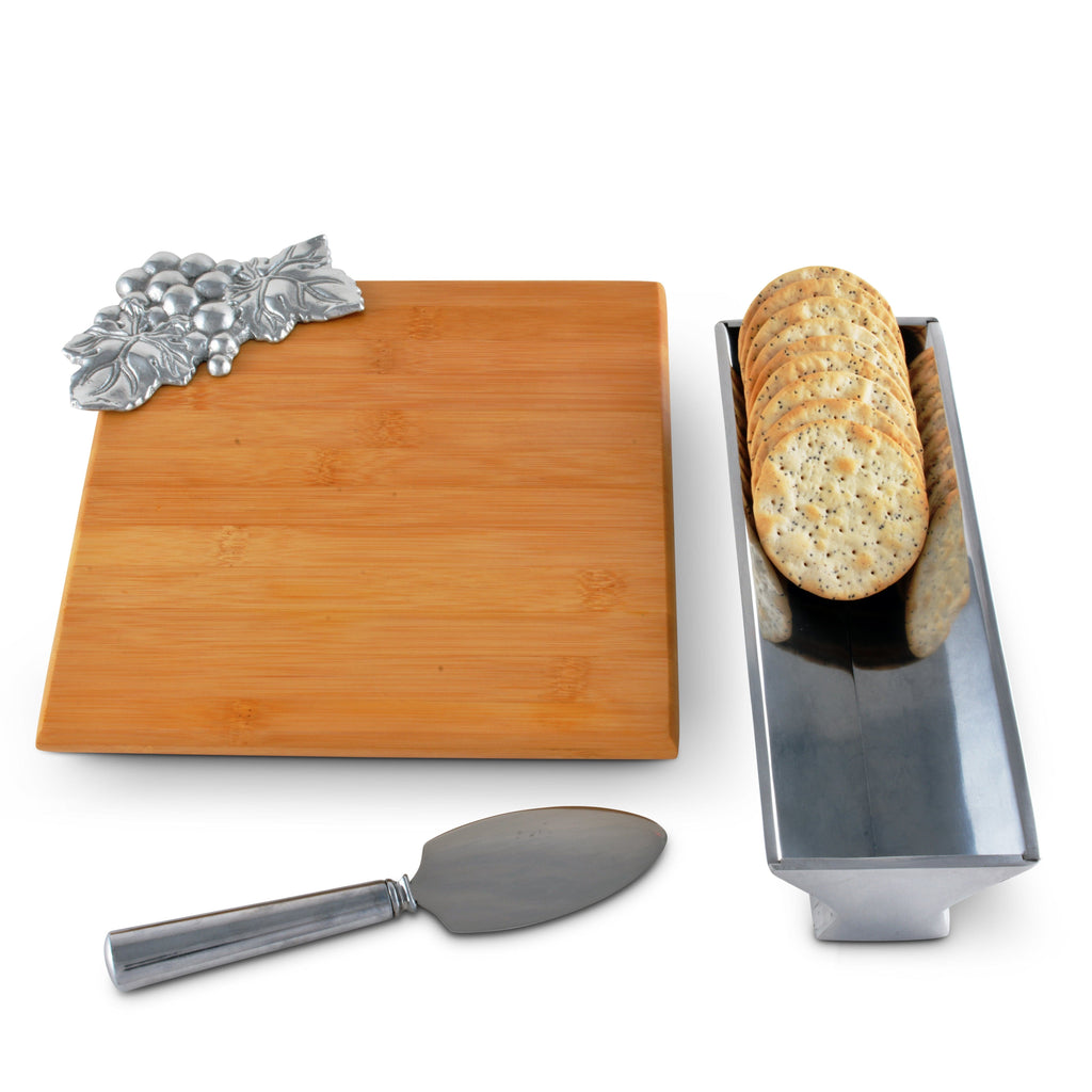 Grape Bamboo Cheese Set | Elegant Table Décor & Entertaining Accent