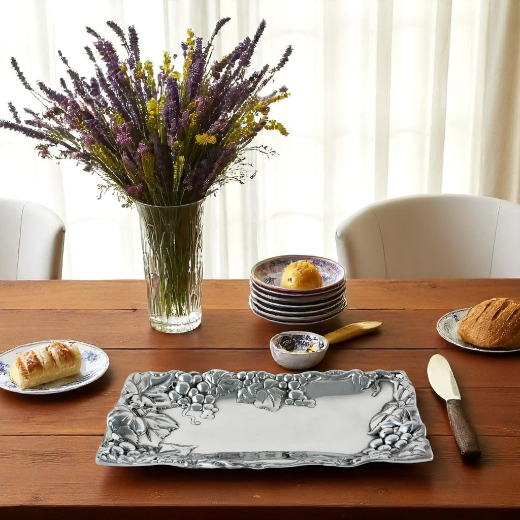 Grape Bread Tray 6x12 | Elegant Table Décor & Entertaining Accent