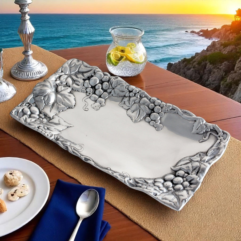 Grape Bread Tray 6x12 | Elegant Table Décor & Entertaining Accent
