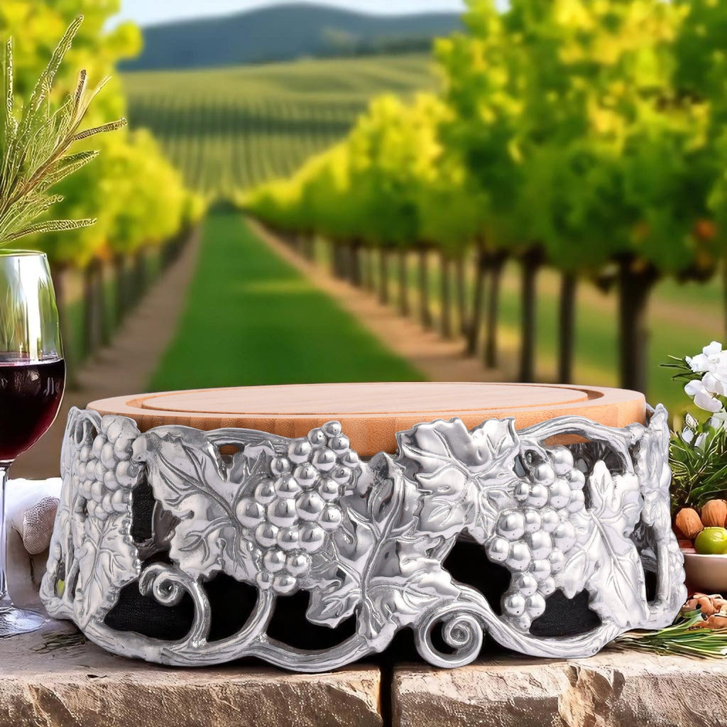 Grape Cheese Pedestal | Elegant Table Décor & Entertaining Accent