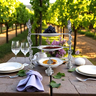 Grape Multi-Tiered Dinner Plate Caddy | Elegant Table Décor & Storage Accent