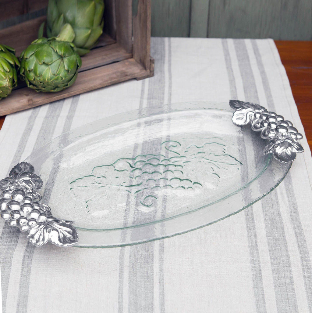 Grape Glass Platter | Elegant Table Décor & Entertaining Accent