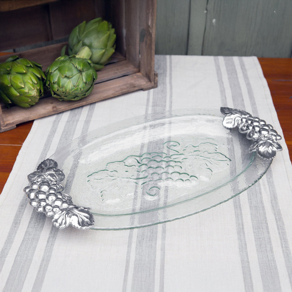 Grape Glass Platter | Elegant Table Décor & Entertaining Accent