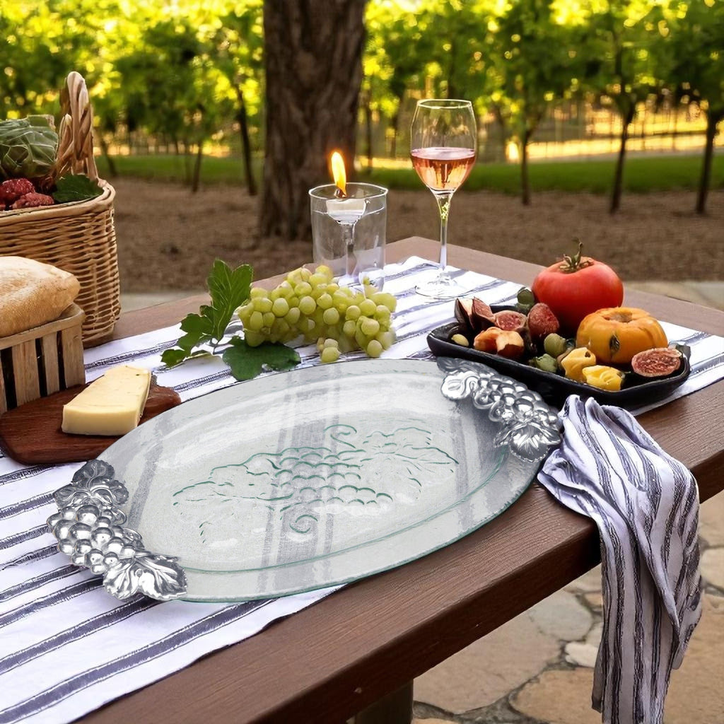 Grape Glass Platter | Elegant Table Décor & Entertaining Accent