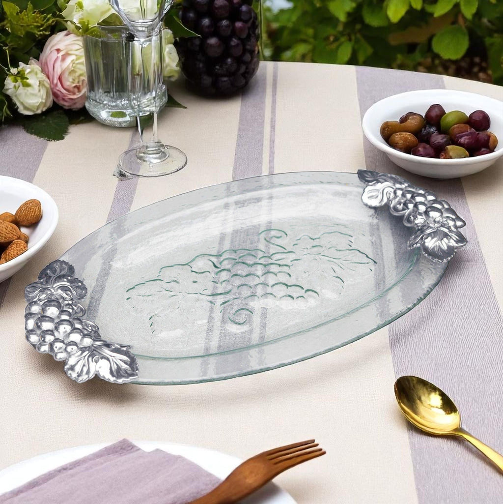 Grape Glass Platter | Elegant Table Décor & Entertaining Accent