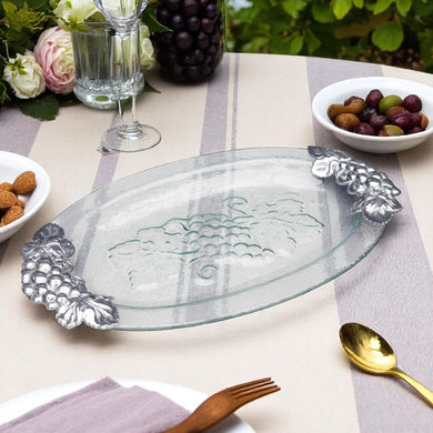 Grape Glass Platter | Elegant Table Décor & Entertaining Accent