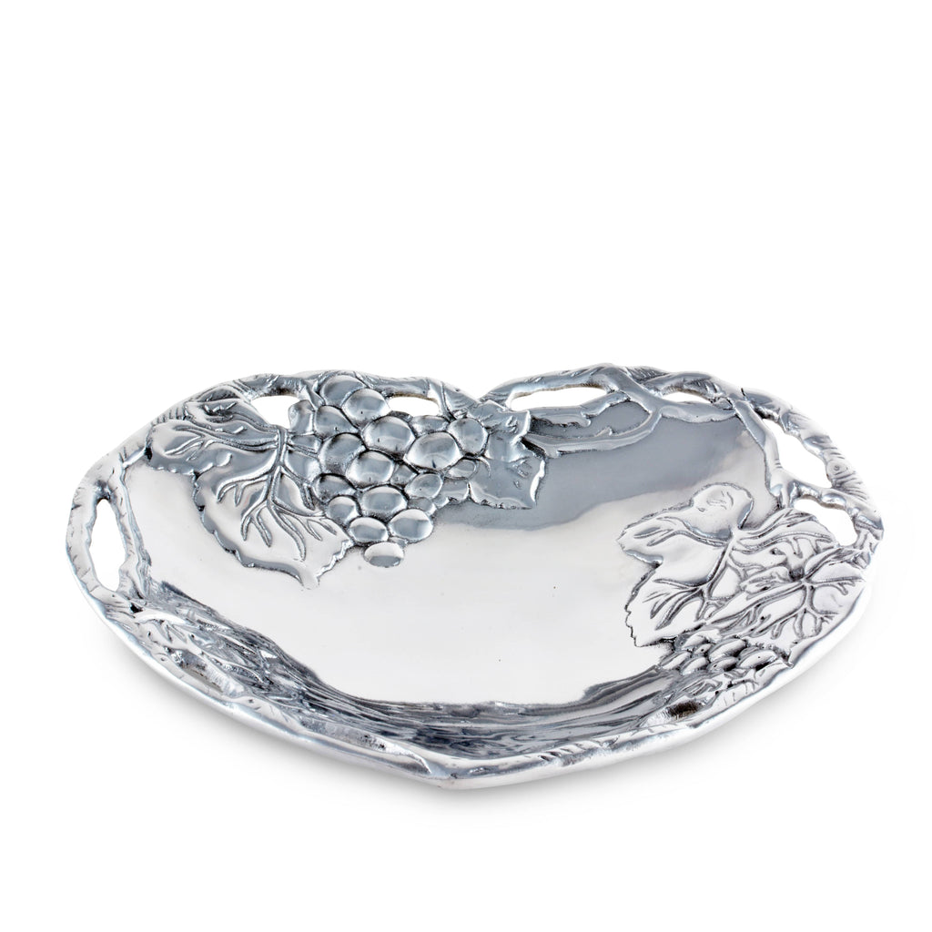 Grape Heart Coupe Tray Vineyard Accent