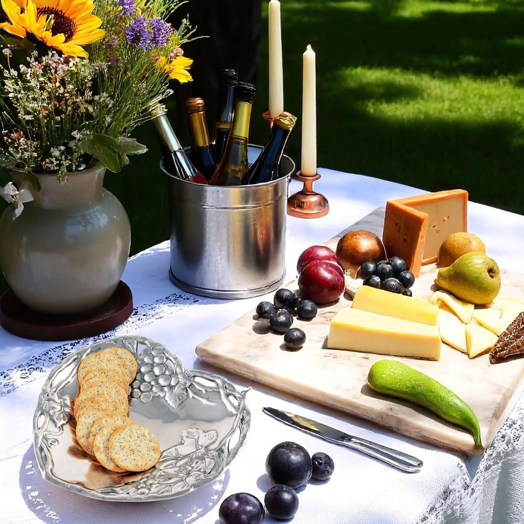 Grape Heart Coupe Tray Vineyard Accent