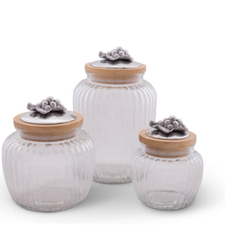 Grape Knob Glass Canisters Decorative Accent