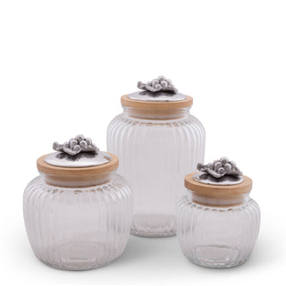 Grape Knob Glass Canisters Decorative Accent