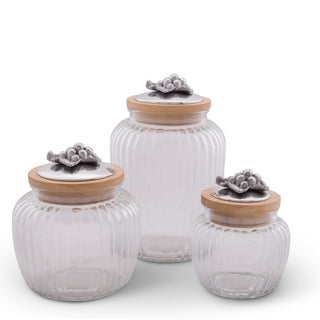Grape Knob Glass Canisters Decorative Accent