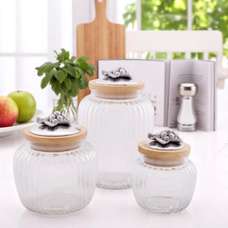 Grape Knob Glass Canisters Decorative Accent