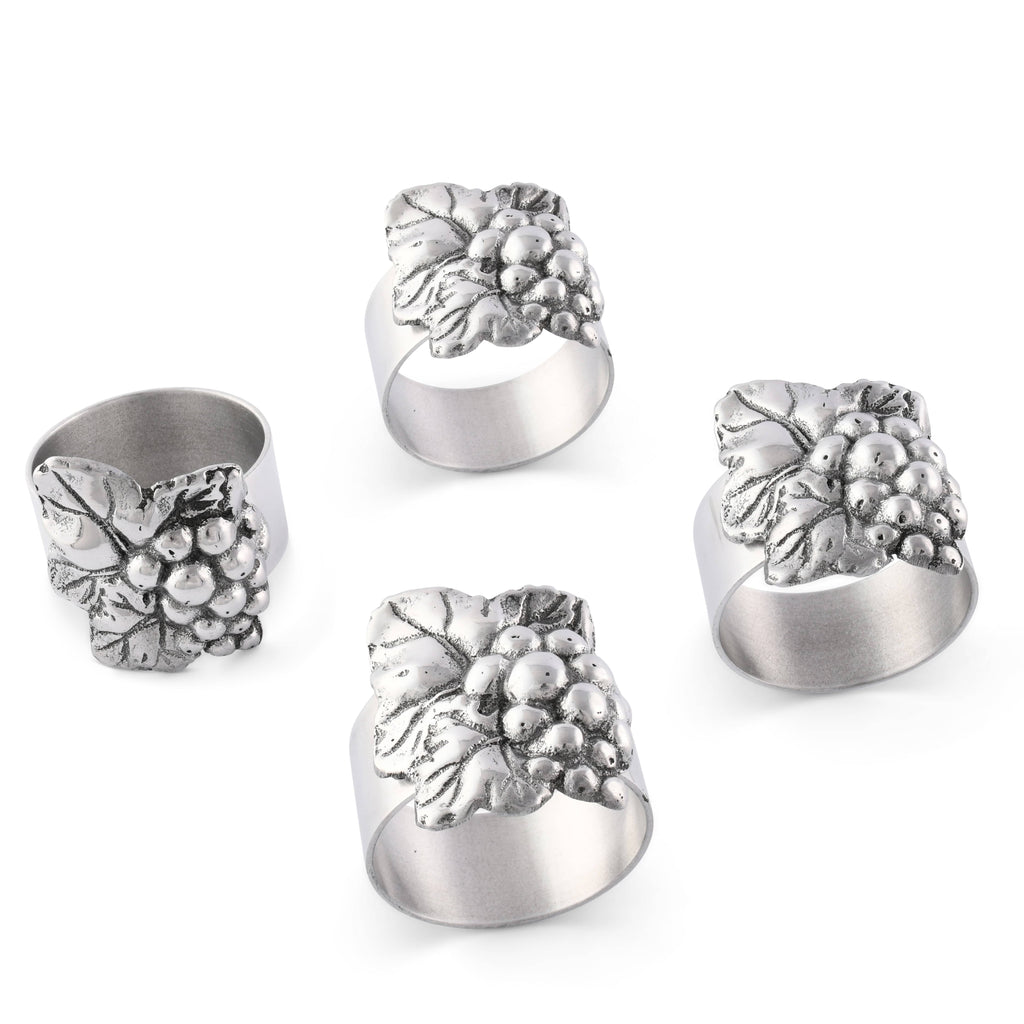 Grape Napkin Rings Set of 4 Vineyard Accent
