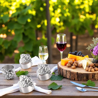 Grape Napkin Rings Set of 4 Vineyard Accent