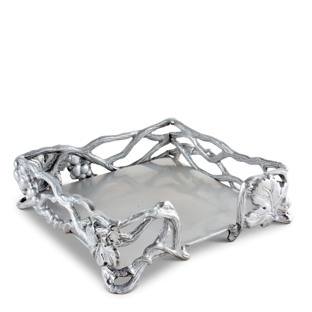 Grape Open Vine Napkin Box Vineyard Table Accent