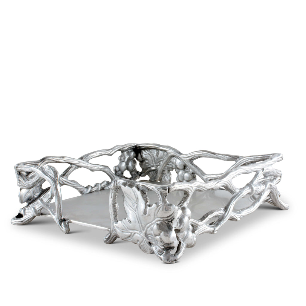 Grape Open Vine Napkin Box Vineyard Table Accent