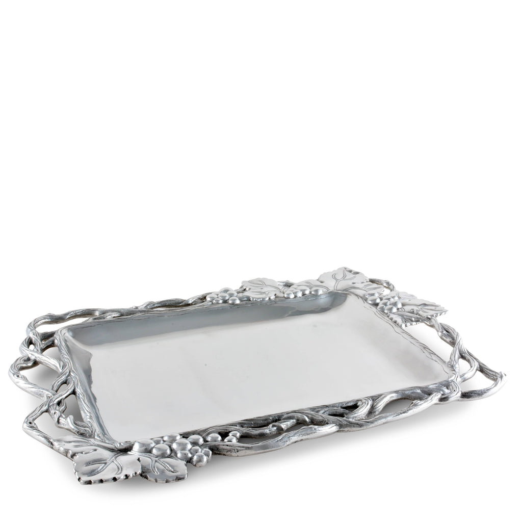Grape Open Vine Rectangle Tray | Elegant Table Décor Accent