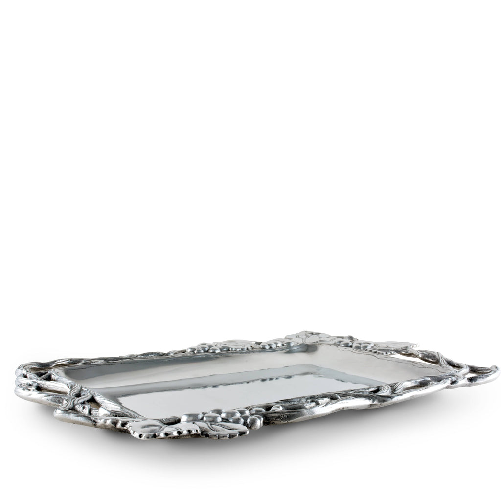Grape Open Vine Rectangle Tray | Elegant Table Décor Accent