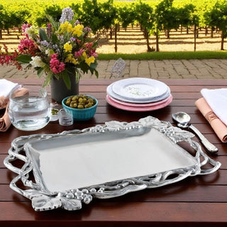 Grape Open Vine Rectangle Tray | Elegant Table Décor Accent