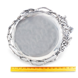 Grape Open Vine Round Tray Large Table Accent