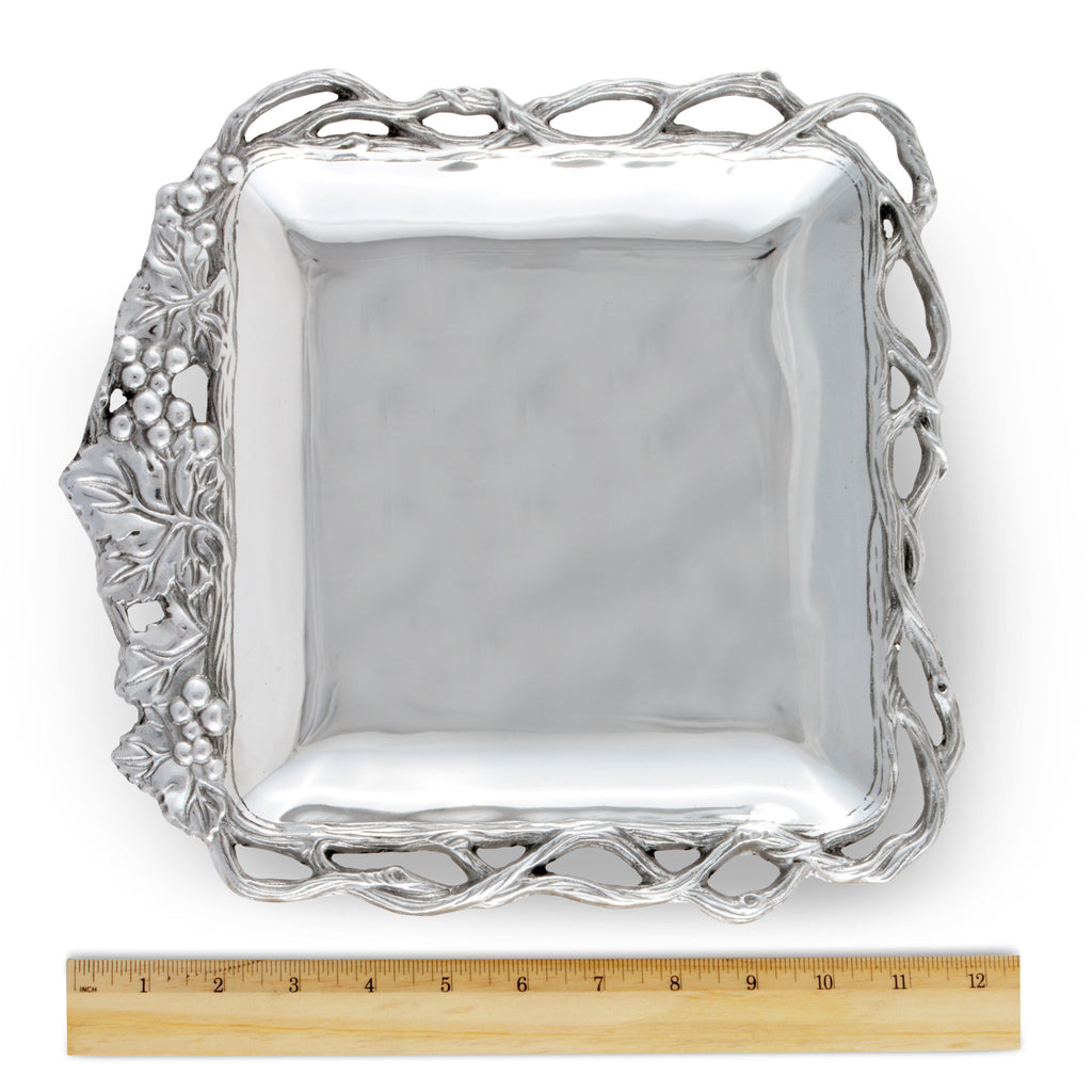 Open Vine Grape Square Tray 12″ | Sophisticated Table Accent