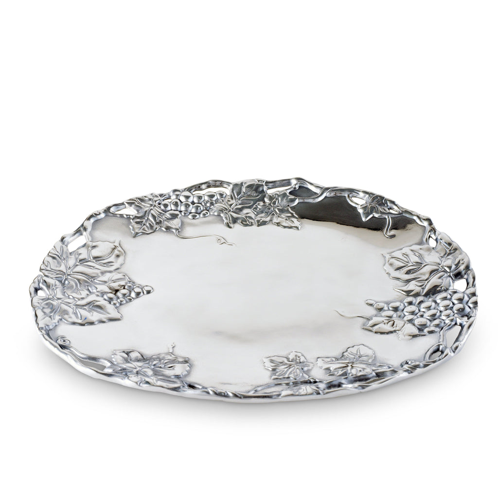 Sculpted Grape Oval Platter | Elegant Dining Centerpiece