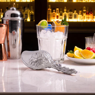 Sculpted Grape Pattern Ice Scoop | Refined Bar Elegance