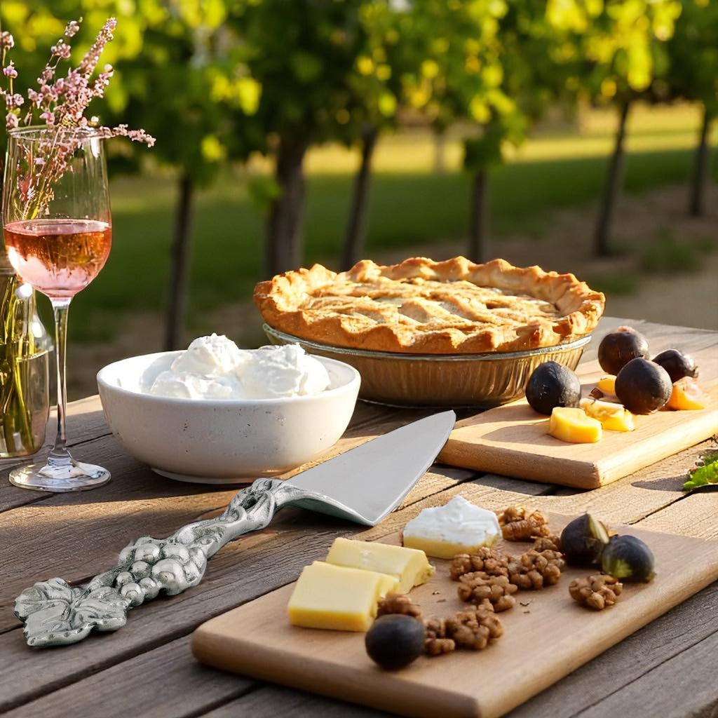 Sculpted Grape Pie Server | Elegant Dessert Presentation