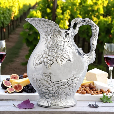Sculpted Grape Pitcher | Refined Tabletop Elegance