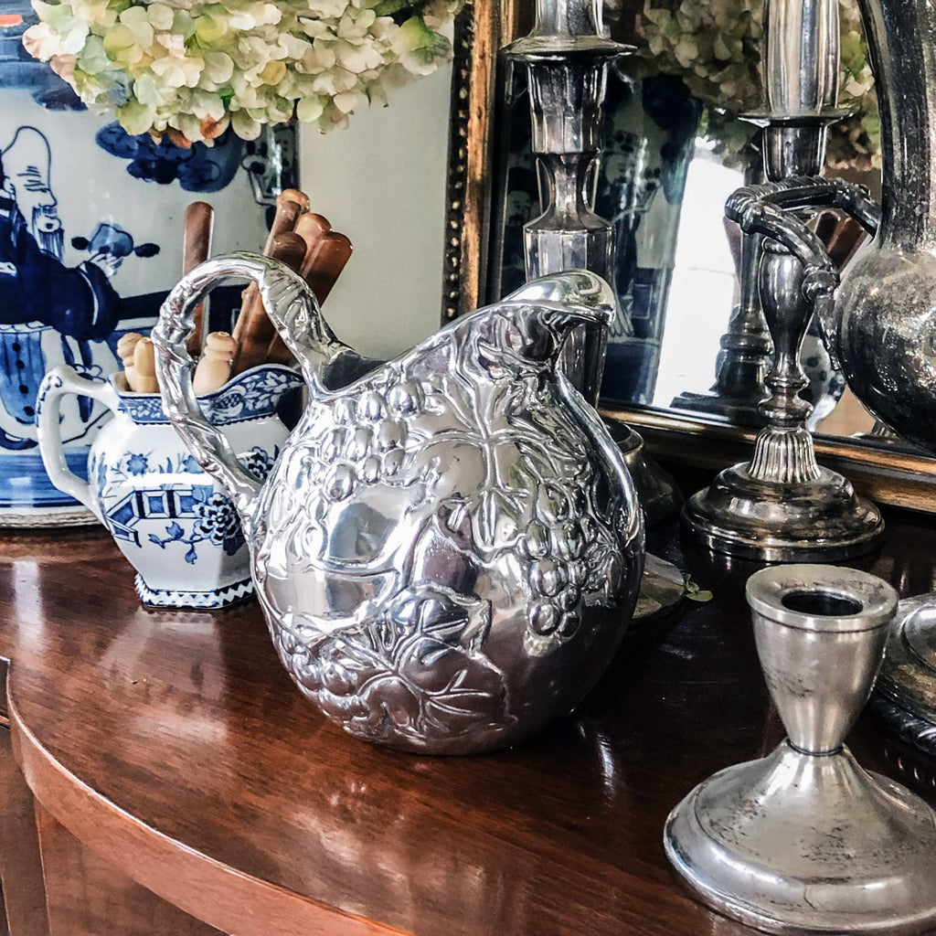 Sculpted Grape Pitcher – Small | Graceful Tabletop Detail