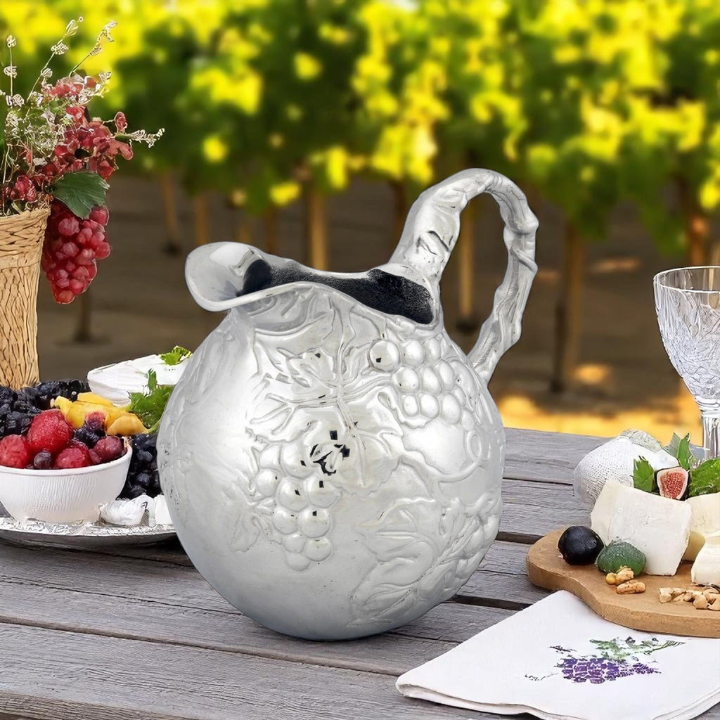 Sculpted Grape Pitcher – Small | Graceful Tabletop Detail